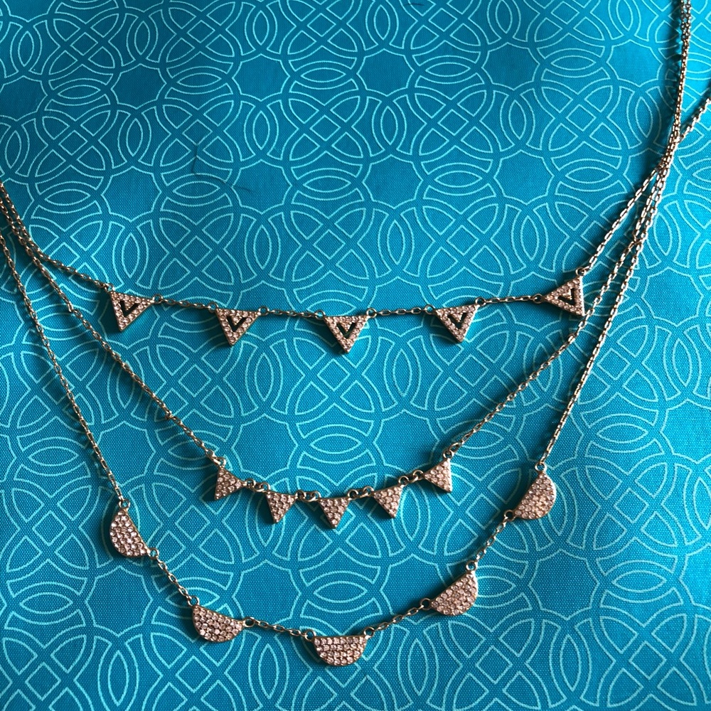 Stella and Dot pave necklace, gold